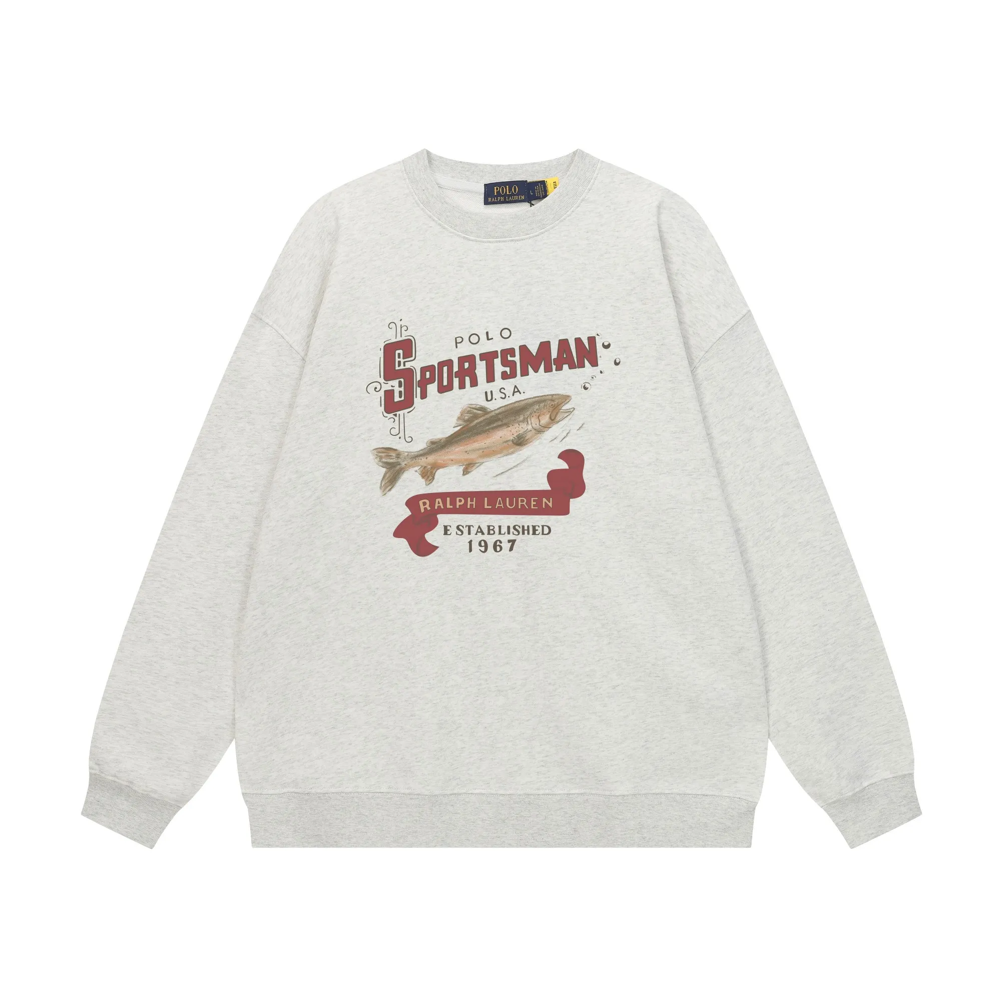 P200 Long-term stock] RalphLauren/Ralph Lauren 2025 autumn and winter new bear letter print 420g heavy large terry sweatshirt Ralph Lauren's age-reducing item, the coat fabric is made of 85% cotton ➕15% polyester, which not only retains the softness, comfort and breathability of cotton, but also adds the wear resistance and wrinkle resistance of polyester fiber, making the clothes more durable and easy to care for. Even in slightly cooler weather, you won't feel stuffy when wearing it. This kind of fabric has a natural crisp feel and is not easy to pill or deform. The bear on the chest is printed with English letters. It is full of color, full of three-dimensionality, and lifelike, adding a bit of liveliness and interest to the whole sweatshirt. There is no pressure to dress, regardless of age or gender. Complete accessories! Color: black, white, navy blue, light floral gray Size: M-L-XL-XXL